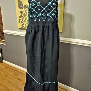 Ava & Viv Black Maxi Dress with Blue Accents